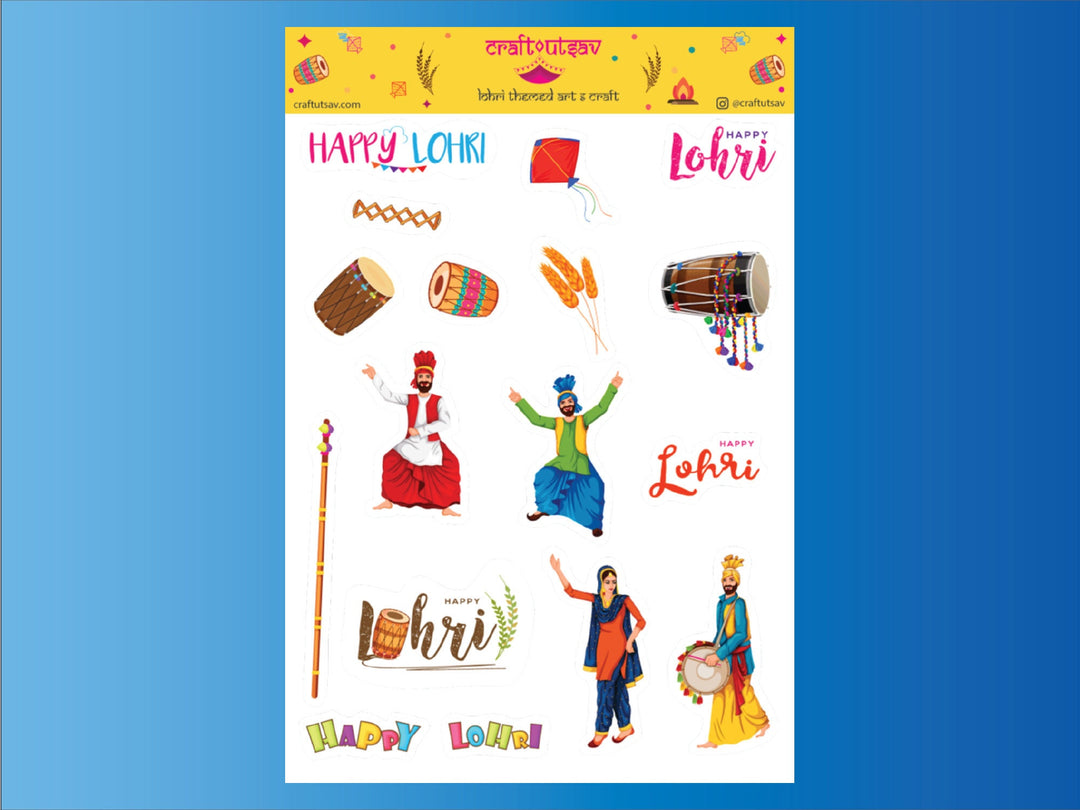 Best of Lohri Stickers - 16 stickers on 1 sticker sheet