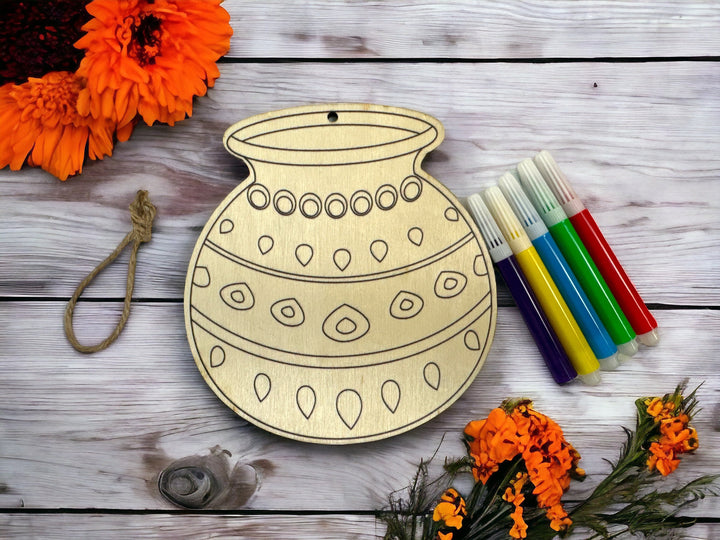 Dahi Matki Bal Krishna Wood Coloring Kit