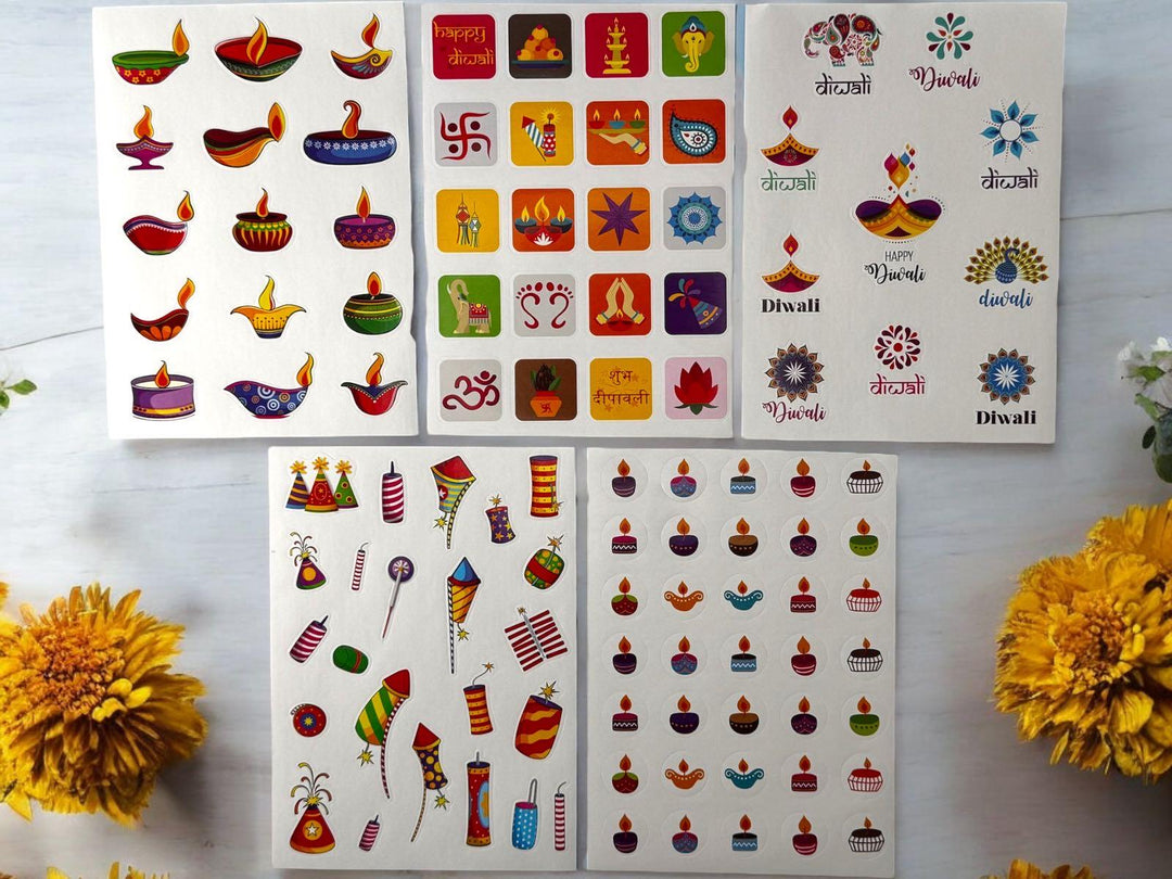 Diwali Sticker Book, 20 Sheets, 250+ Stickers