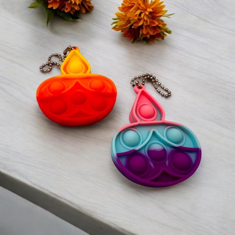 Mini Diwali Diya Pop It Key Chain