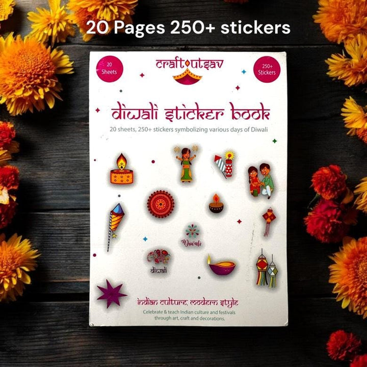 Diwali Sticker Book, 20 Sheets, 250+ Stickers