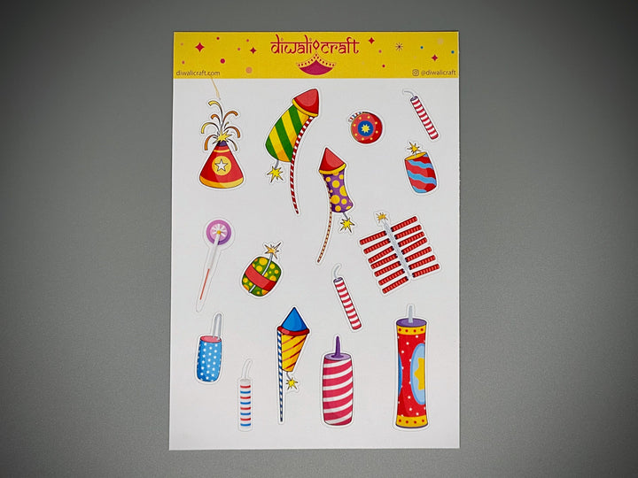 Diwali Stickers - 15 stickers on 1 sticker sheet