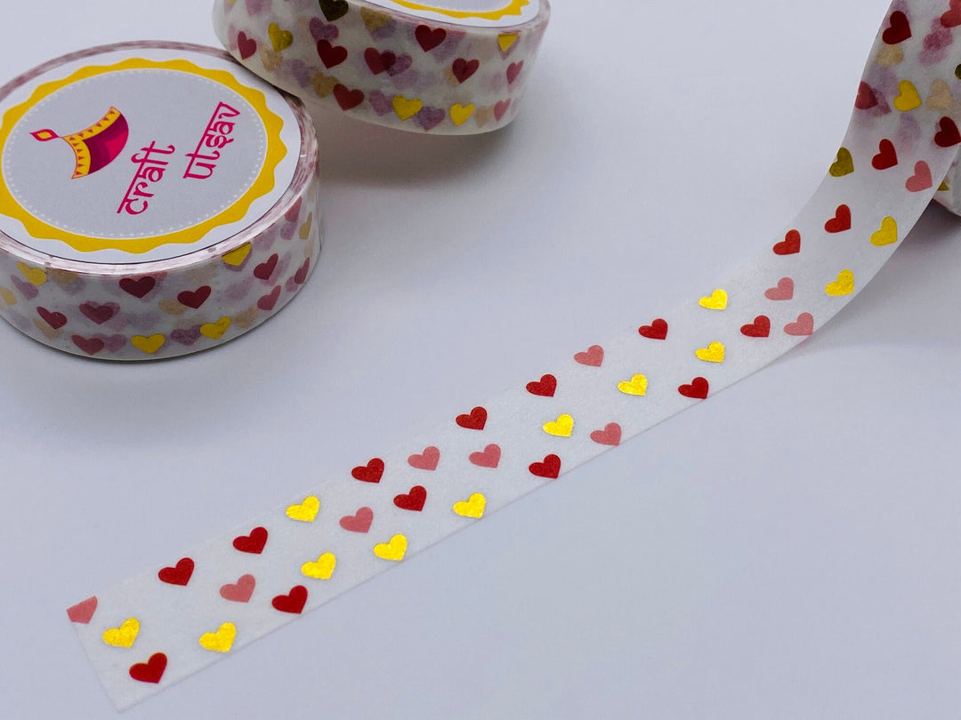 Glitter Heart Washi Tape - Mini Hearts/Valentine Washi Tape