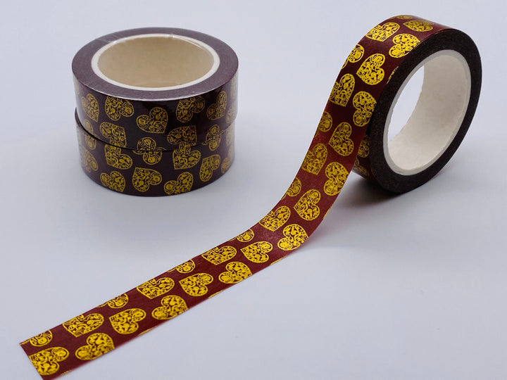 Glitter Heart Washi Tape - Ornamental Hearts/Valentine Washi Tape