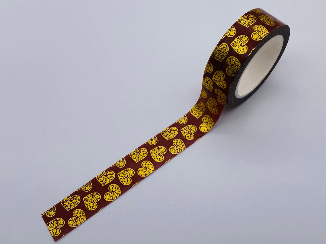 Glitter Heart Washi Tape - Ornamental Hearts/Valentine Washi Tape