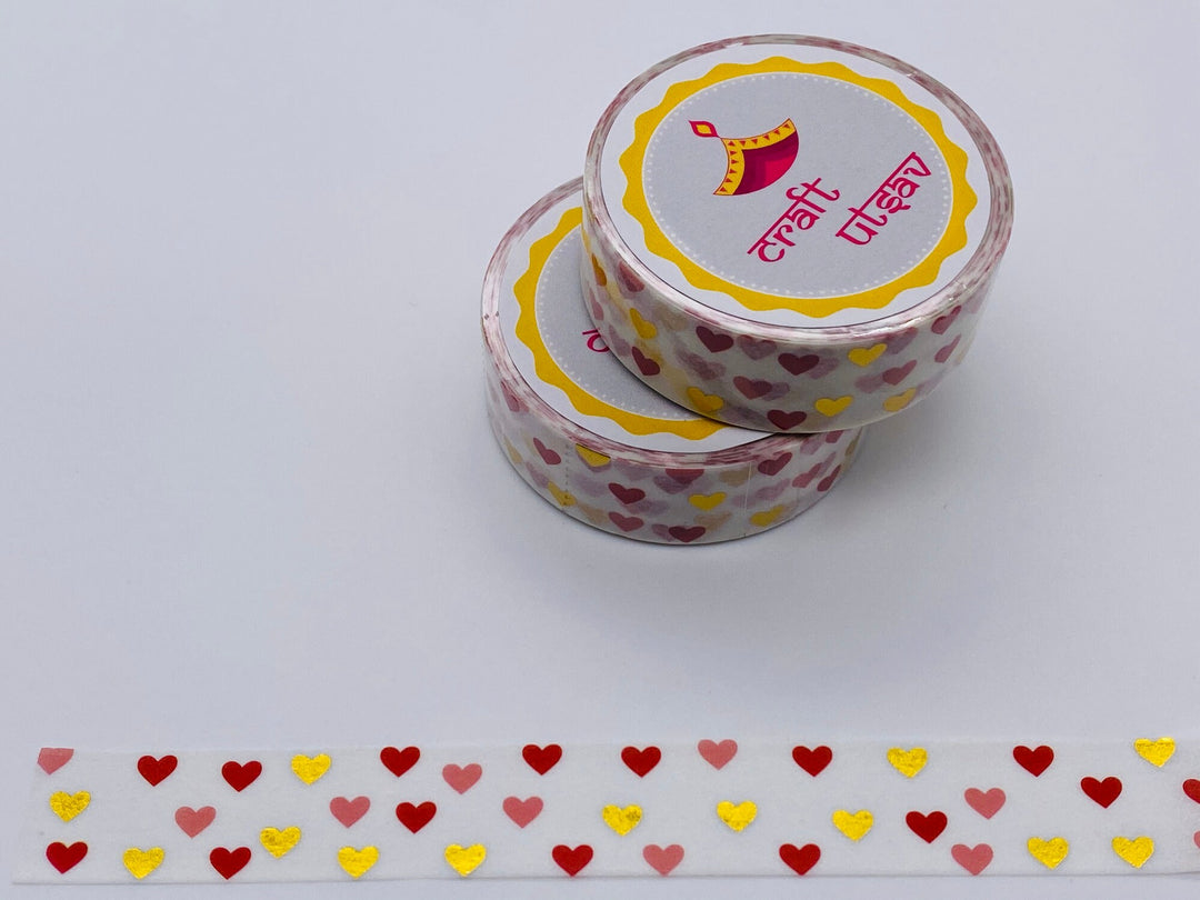 Glitter Heart Washi Tape - Mini Hearts/Valentine Washi Tape