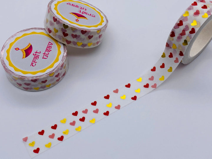 Glitter Heart Washi Tape - Mini Hearts/Valentine Washi Tape