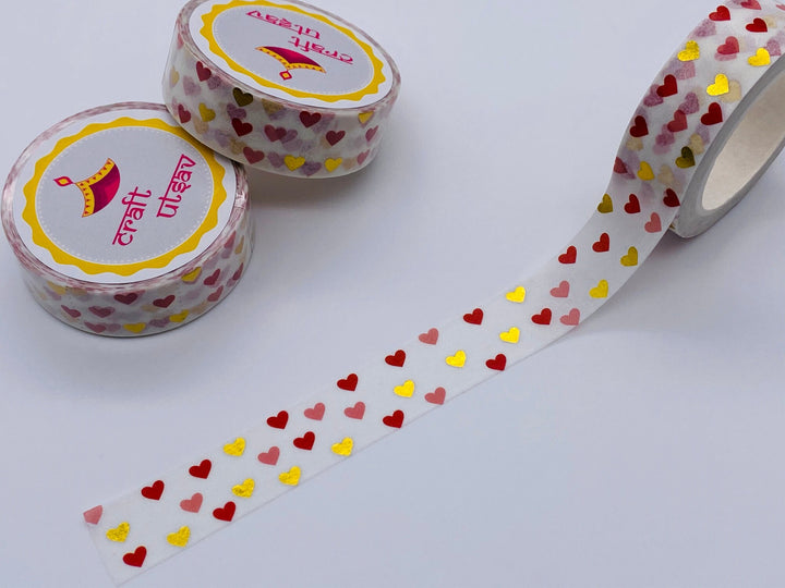 Glitter Heart Washi Tape - Mini Hearts/Valentine Washi Tape