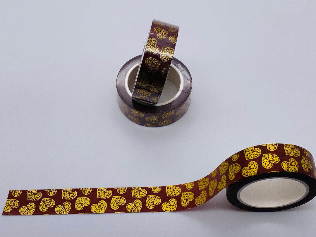 Glitter Heart Washi Tape - Ornamental Hearts/Valentine Washi Tape