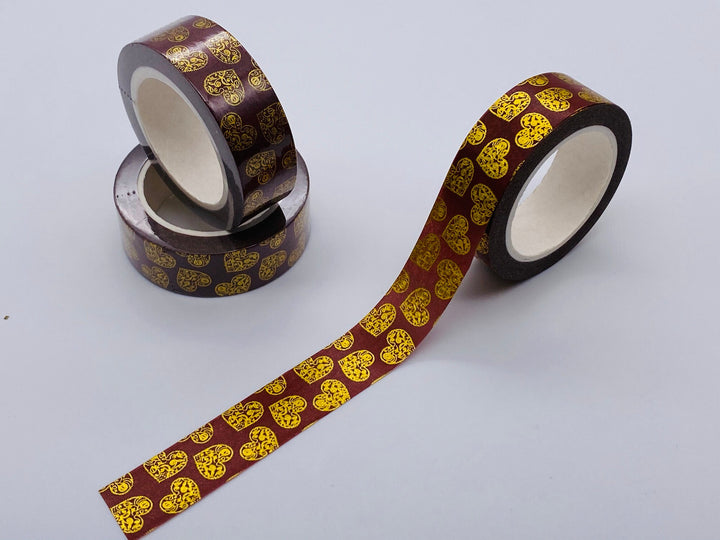 Glitter Heart Washi Tape - Ornamental Hearts/Valentine Washi Tape