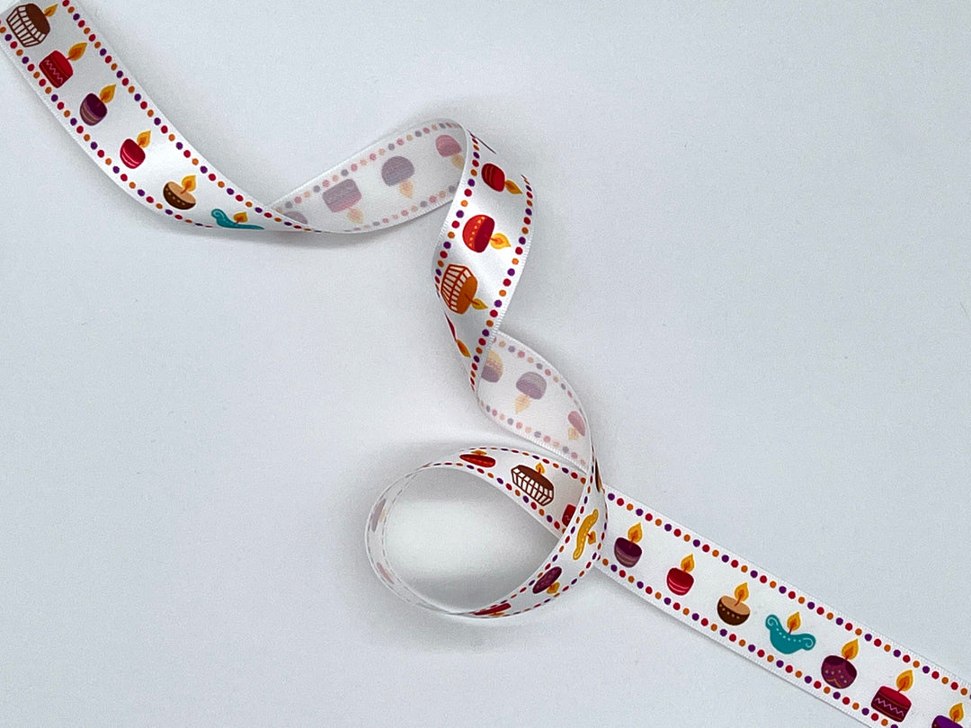 Diwali Diya Decoration Ribbon perfect for embellishing gifts, bouquets at Indian festivals or wedding, sangeet, haldi, mehendi ceremonies