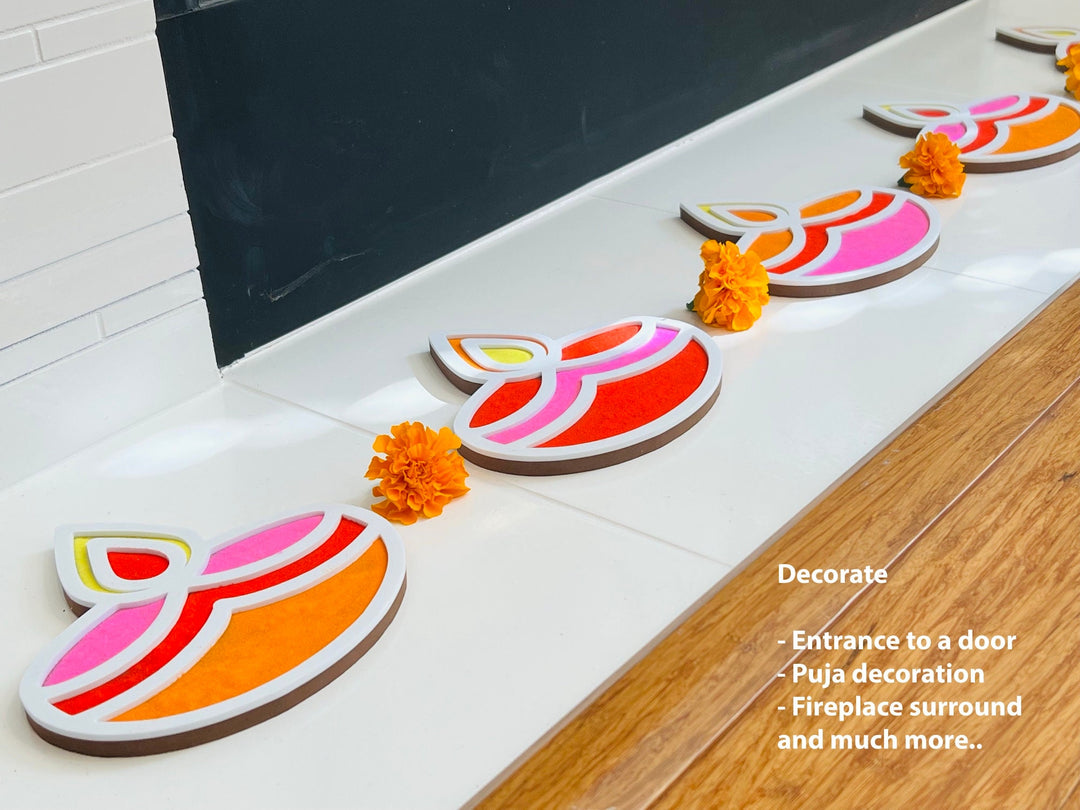 Diwali Diya Rangoli Mat (Set of 6)