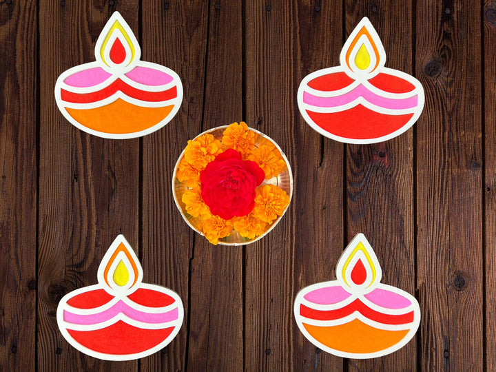 Diwali Diya Rangoli Mat (Set of 6)