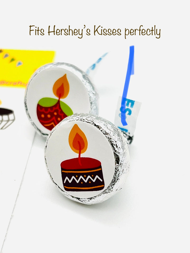 Diwali Diya Stickers - 20/25 stickers on 1 sticker sheet - Diwali Kids Activity, Favor, Gift for Home/School Parties