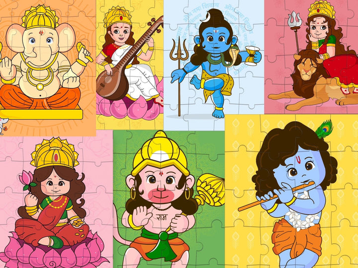 Set of 7 - Hindu Gods & Goddesses Jigsaw Puzzle