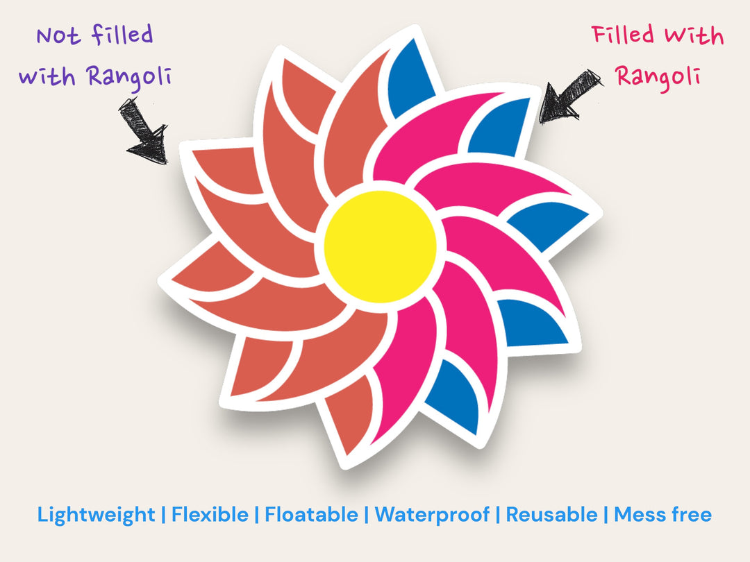 Flower Rangoli Mat (Set of 2)