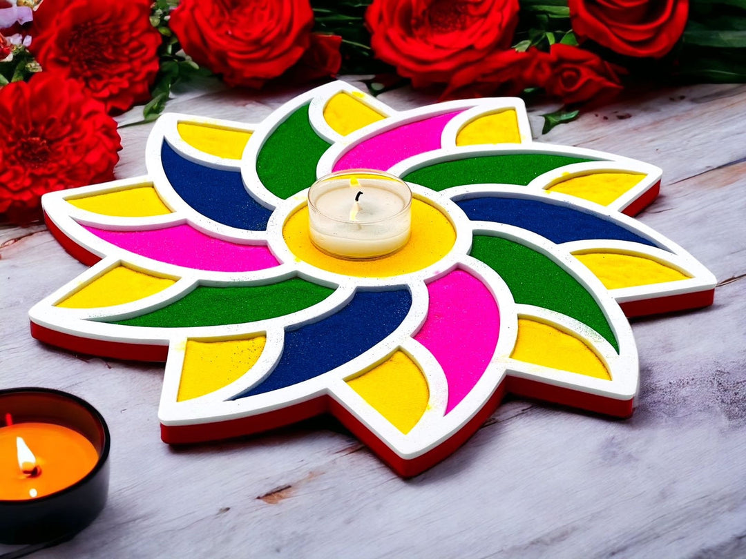 Flower Rangoli Mat (Set of 2)