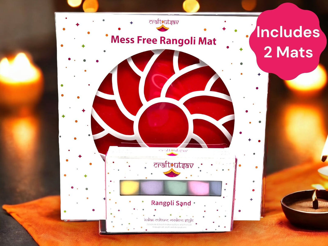 Flower Rangoli Mat (Set of 2)