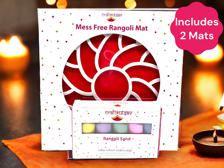 Flower Rangoli Mat (Set of 2)