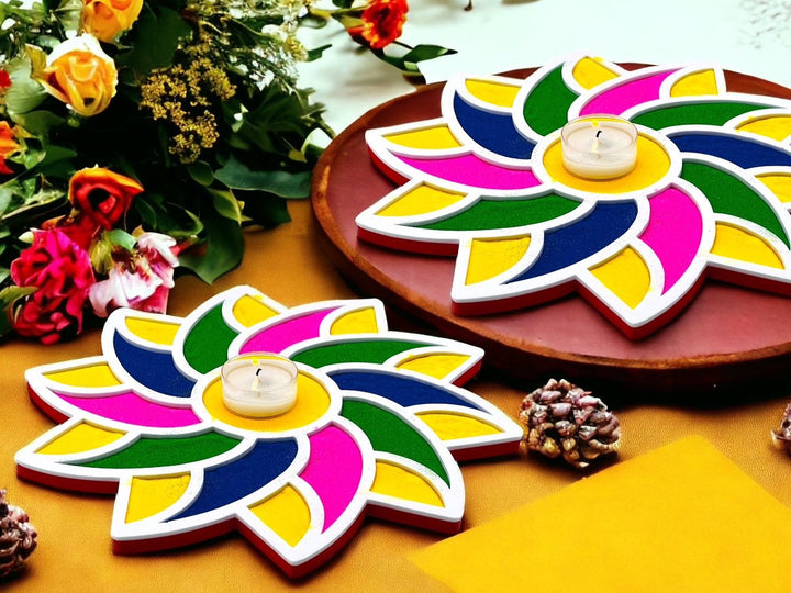 Flower Rangoli Mat (Set of 2)