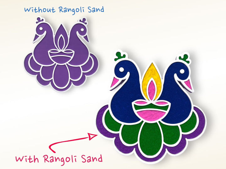 Peacock Diwali Rangoli Mat (Set of 2)